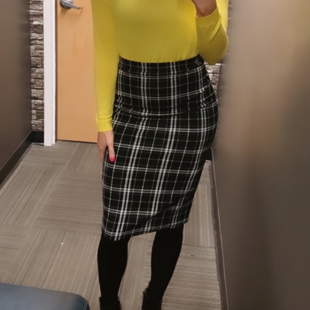 Plaid Pencil Skirt